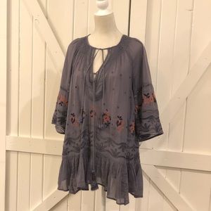 Free People Embroidered Tunic Cover Up